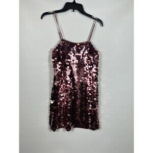 “ A New Day” Pink Sequin Mini Shift Dress Party Women’s Size Small Stretchy NWT